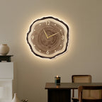 Farmhouse Wood Slice Tree Stump Wall Clock with LED Light