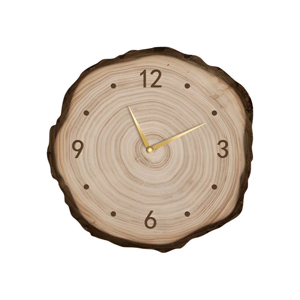 Farmhouse Wood Slice Tree Stump Wall Clock with LED Light