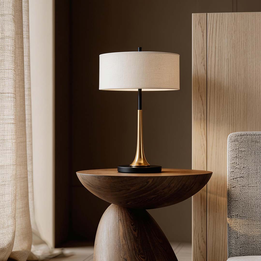 Elegant Modern Fabric Table Lamp with LED Bulbs
