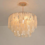 Contemporary Shell-Shaped Capiz Chandeliers - Modern Rustic Lighting