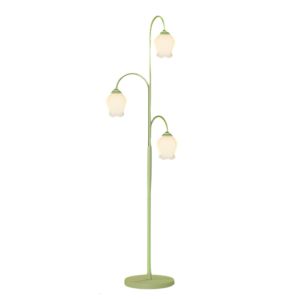 French Three-Light Arc Tulip Floor Lamp