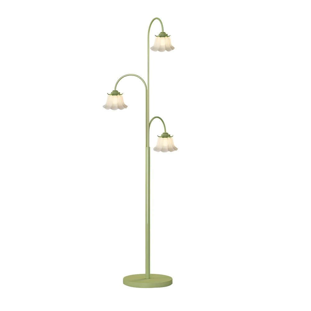French Three-Light Arc Tulip Floor Lamp