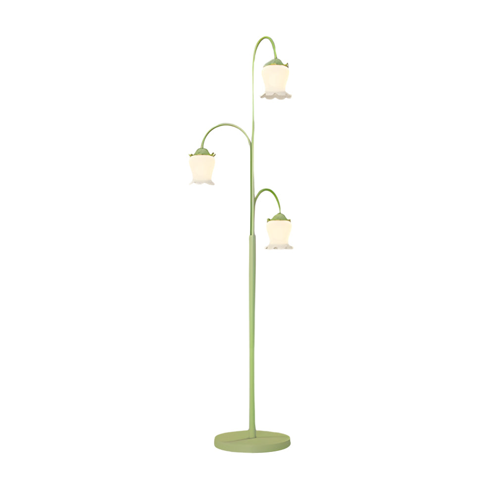 French Three-Light Arc Tulip Floor Lamp