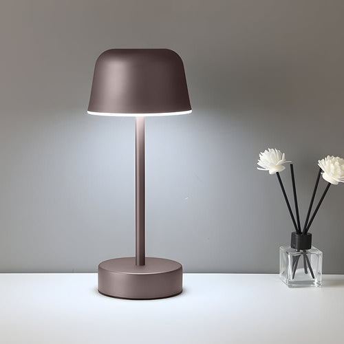 Adjustable Metal Finish Hat-Style Table Lamp