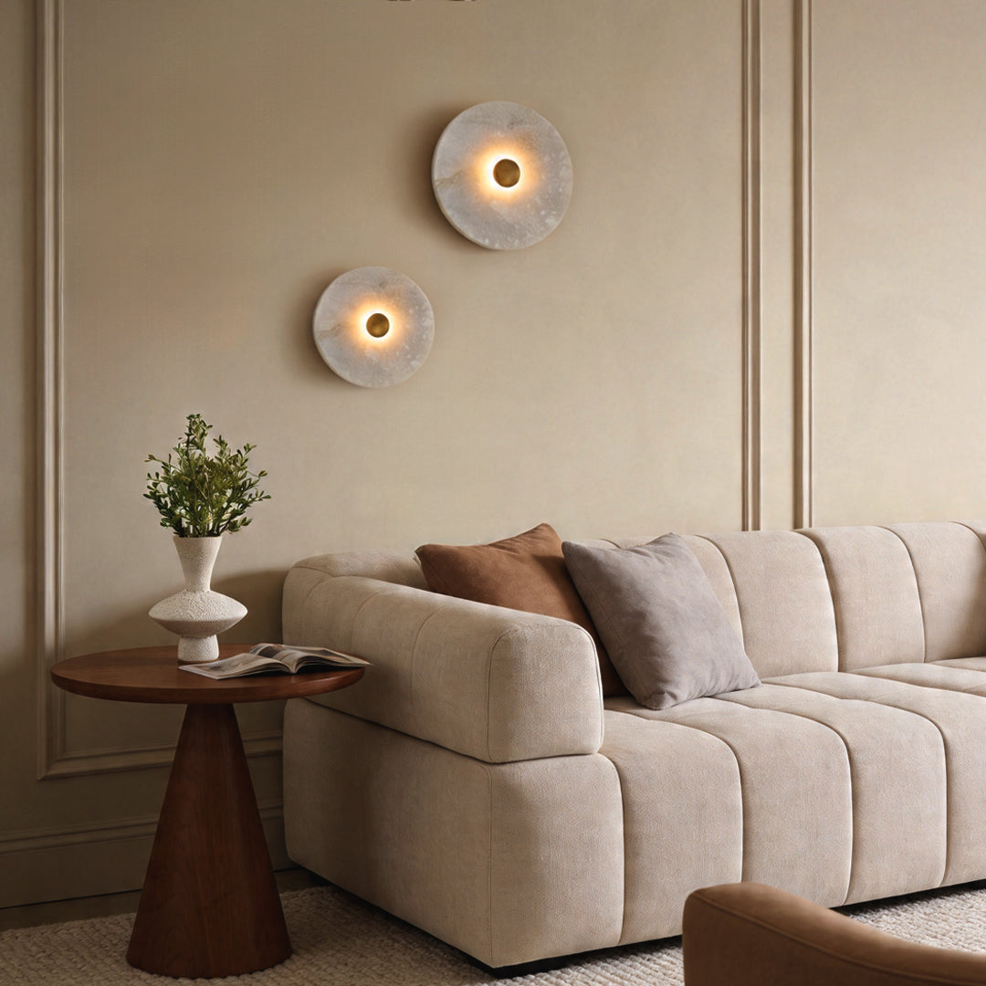 Nordic Luxury Round Natural Marble Wall Light