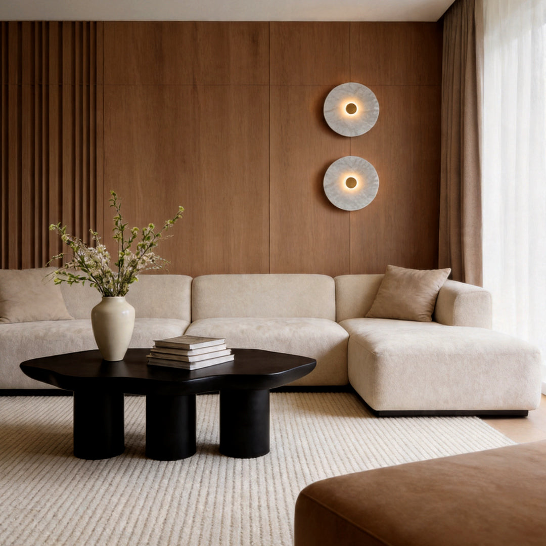 Nordic Luxury Round Natural Marble Wall Light