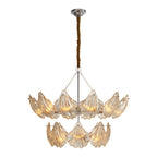 Luxury Copper and Glass Large Modern Chandelier