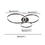Modern Gold Flush Mount Ceiling Light with 3 Circles and 3 Bulbs