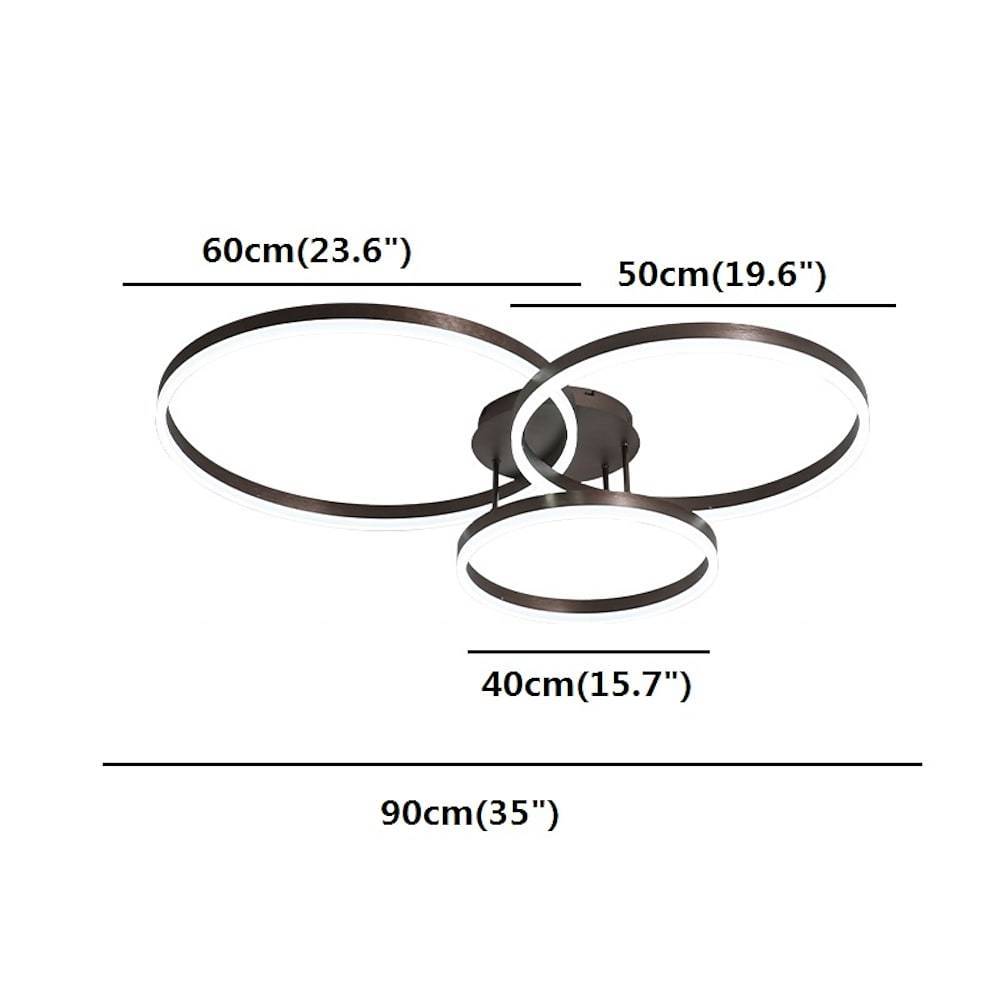 Modern Gold Flush Mount Ceiling Light with 3 Circles and 3 Bulbs