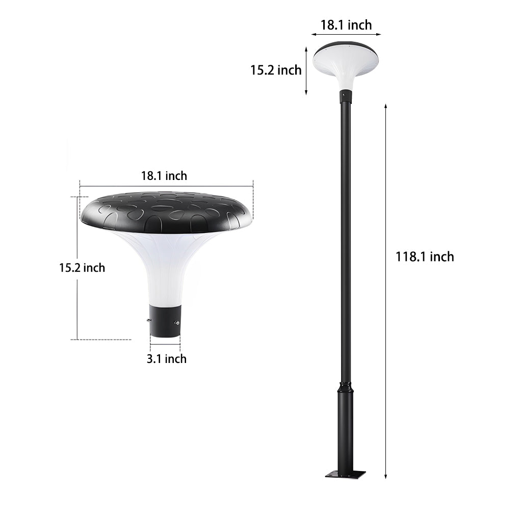 Premium Waterproof Solar LED Street Light - Black Pole Lamp