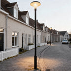 Premium Waterproof Solar LED Street Light - Black Pole Lamp