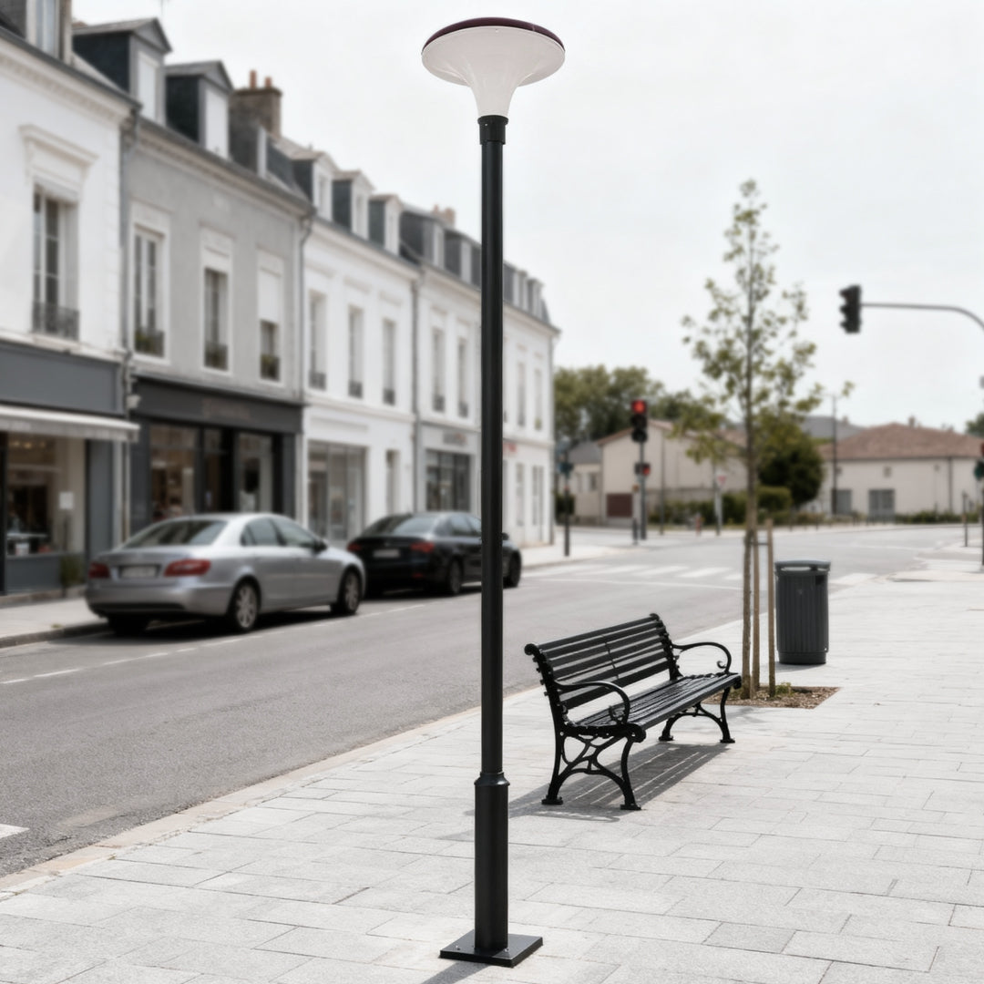 Premium Waterproof Solar LED Street Light - Black Pole Lamp