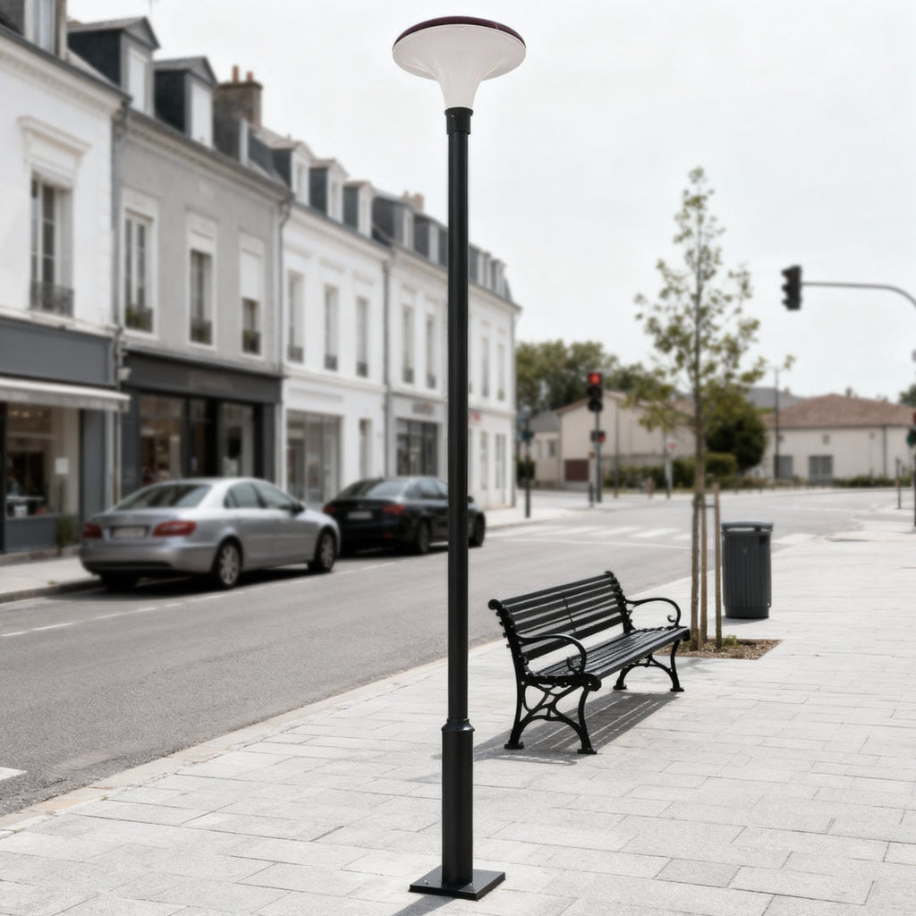 Premium Waterproof Solar LED Street Light - Black Pole Lamp