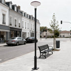 Premium Waterproof Solar LED Street Light - Black Pole Lamp