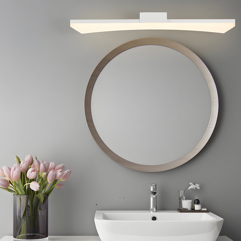 Modern Curved Linear LED Vanity Light for Bathrooms