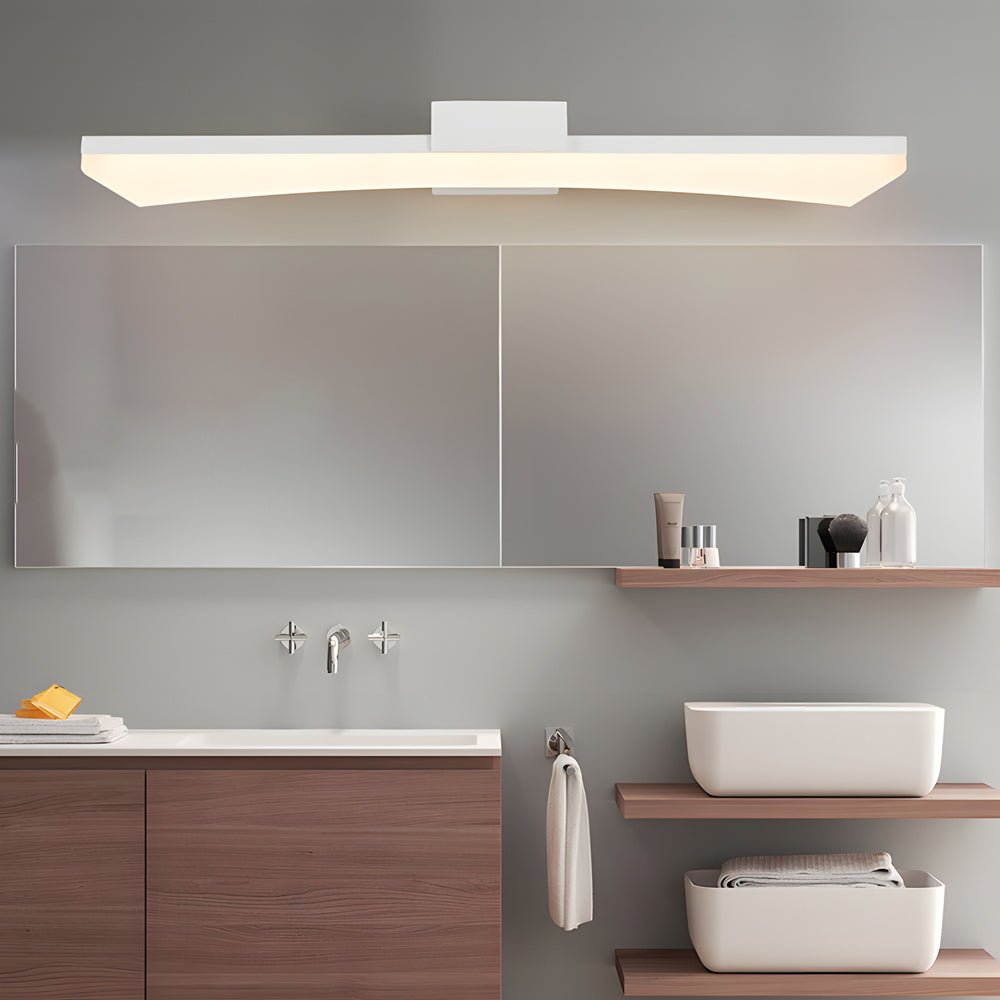 Modern Curved Linear LED Vanity Light for Bathrooms