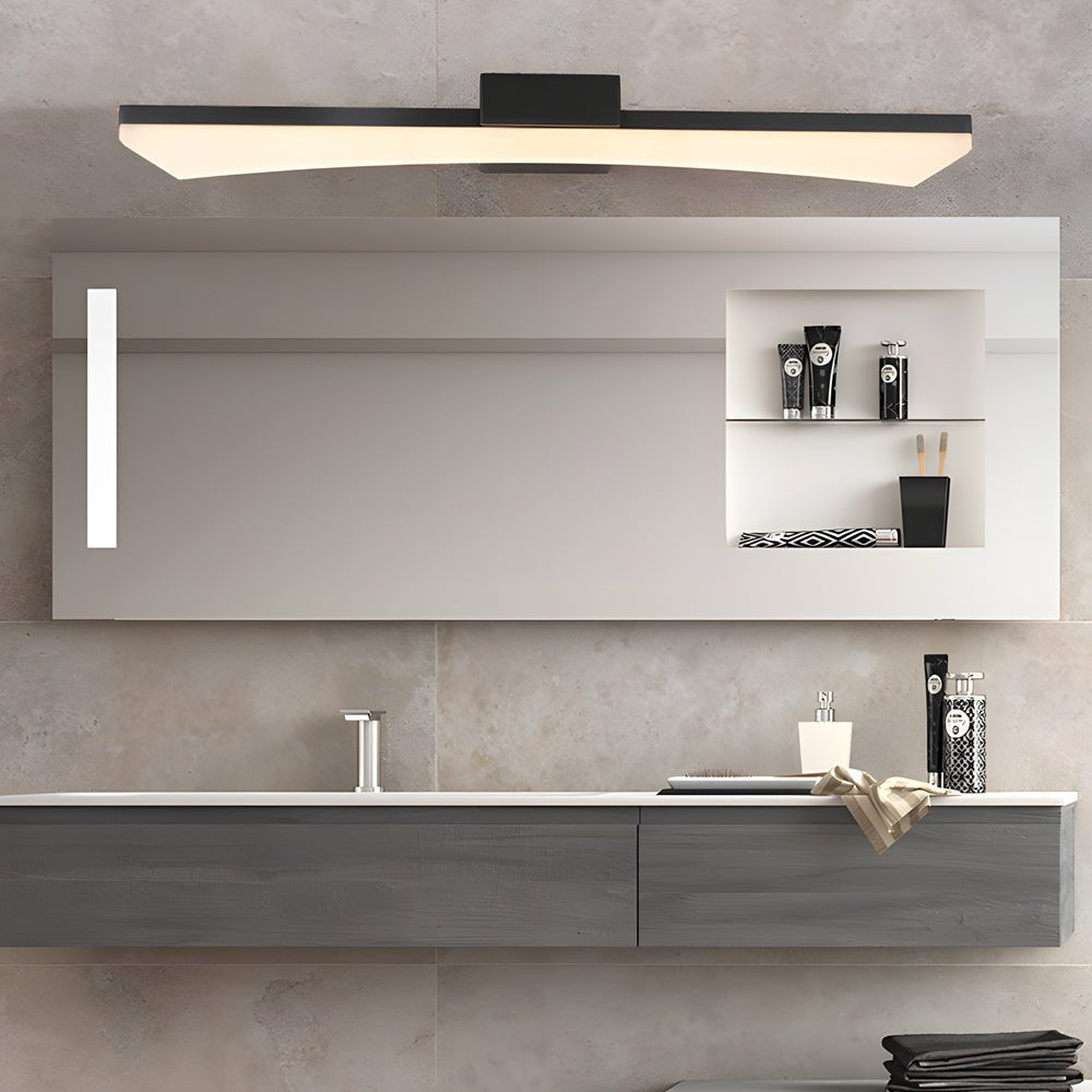 Modern Curved Linear LED Vanity Light for Bathrooms