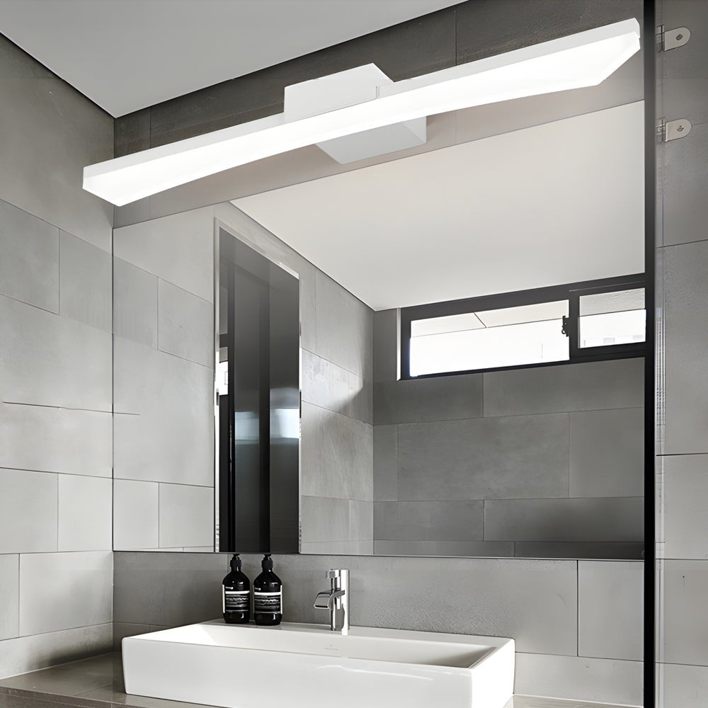Modern Curved Linear LED Vanity Light for Bathrooms