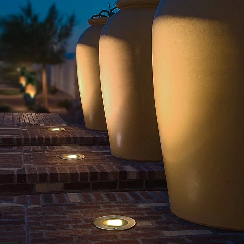 Modern Black LED Recessed Deck Step Lights - Premium Metal Design