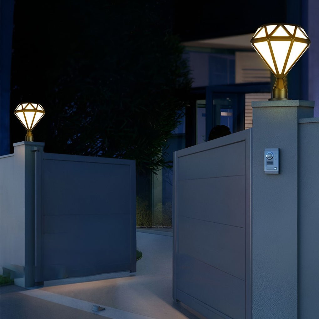 Premium Diamond-Shaped LED Waterproof Outdoor Pillar Lights