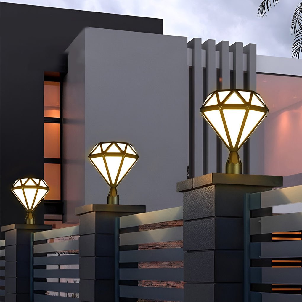 Premium Diamond-Shaped LED Waterproof Outdoor Pillar Lights