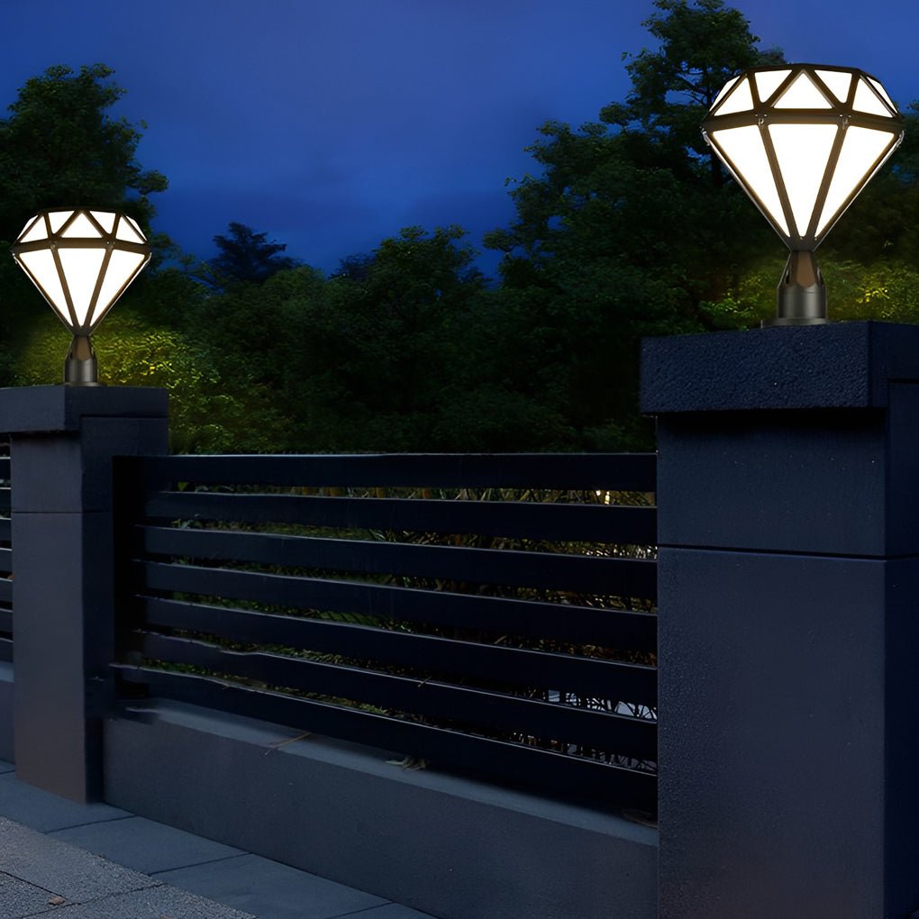 Premium Diamond-Shaped LED Waterproof Outdoor Pillar Lights