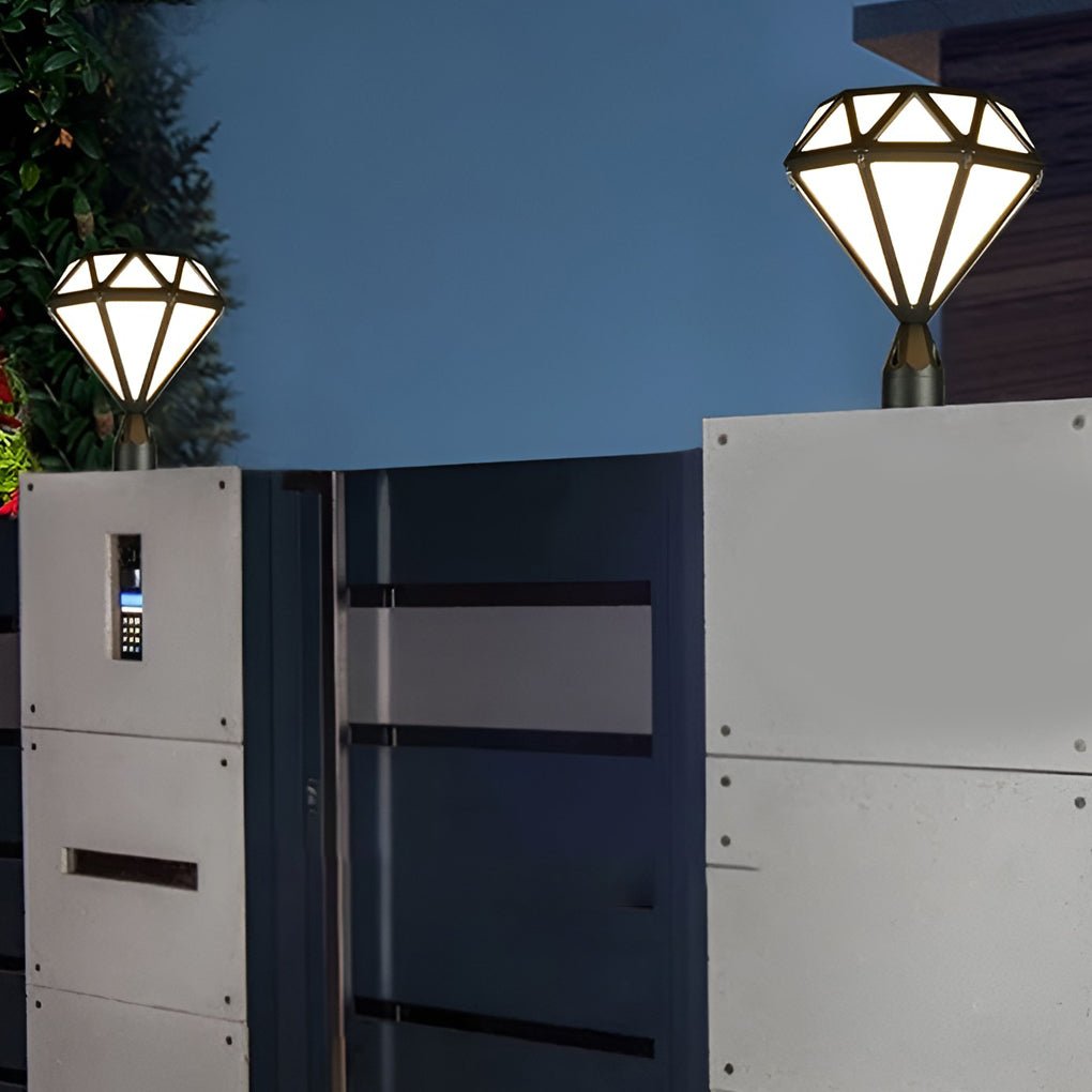 Premium Diamond-Shaped LED Waterproof Outdoor Pillar Lights
