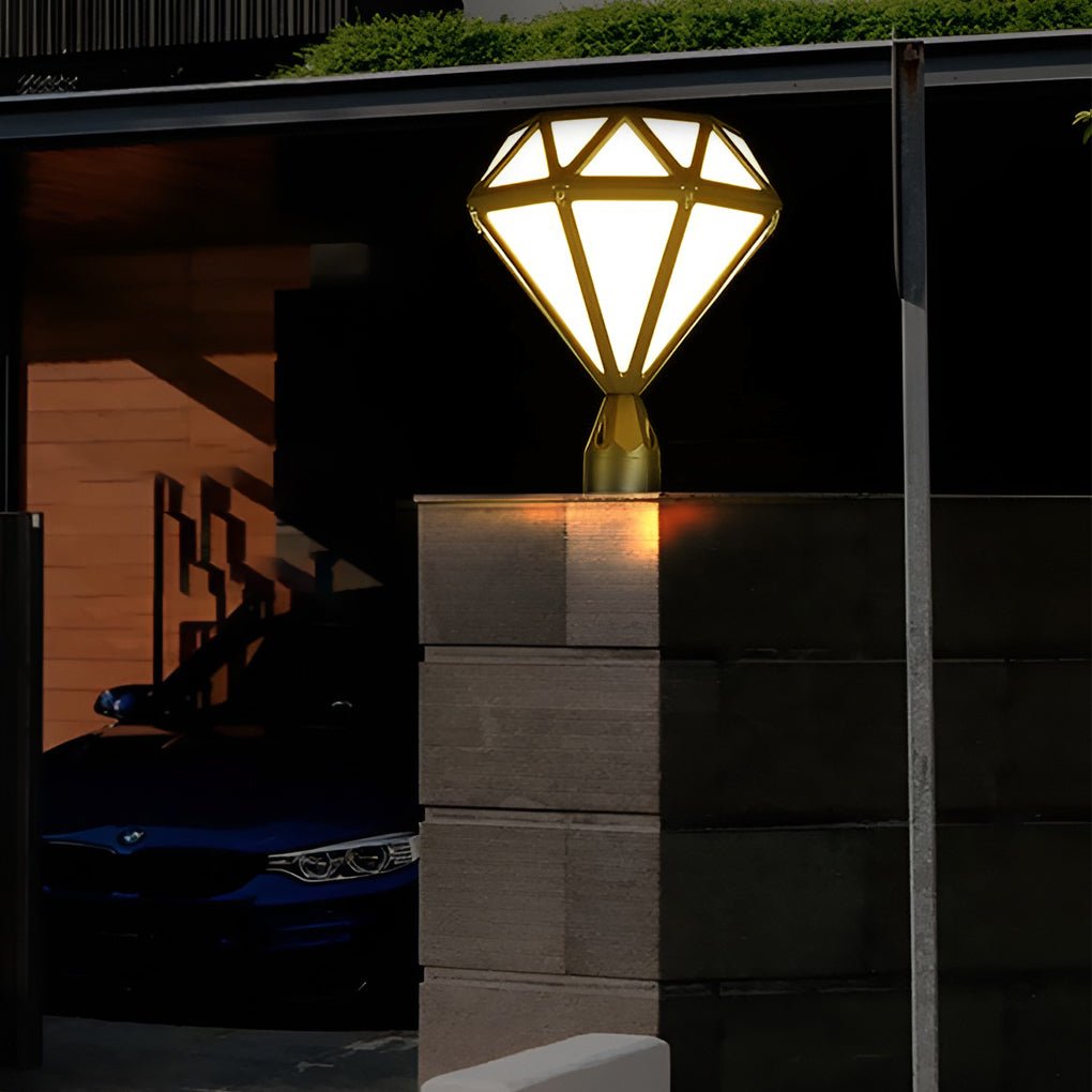 Premium Diamond-Shaped LED Waterproof Outdoor Pillar Lights