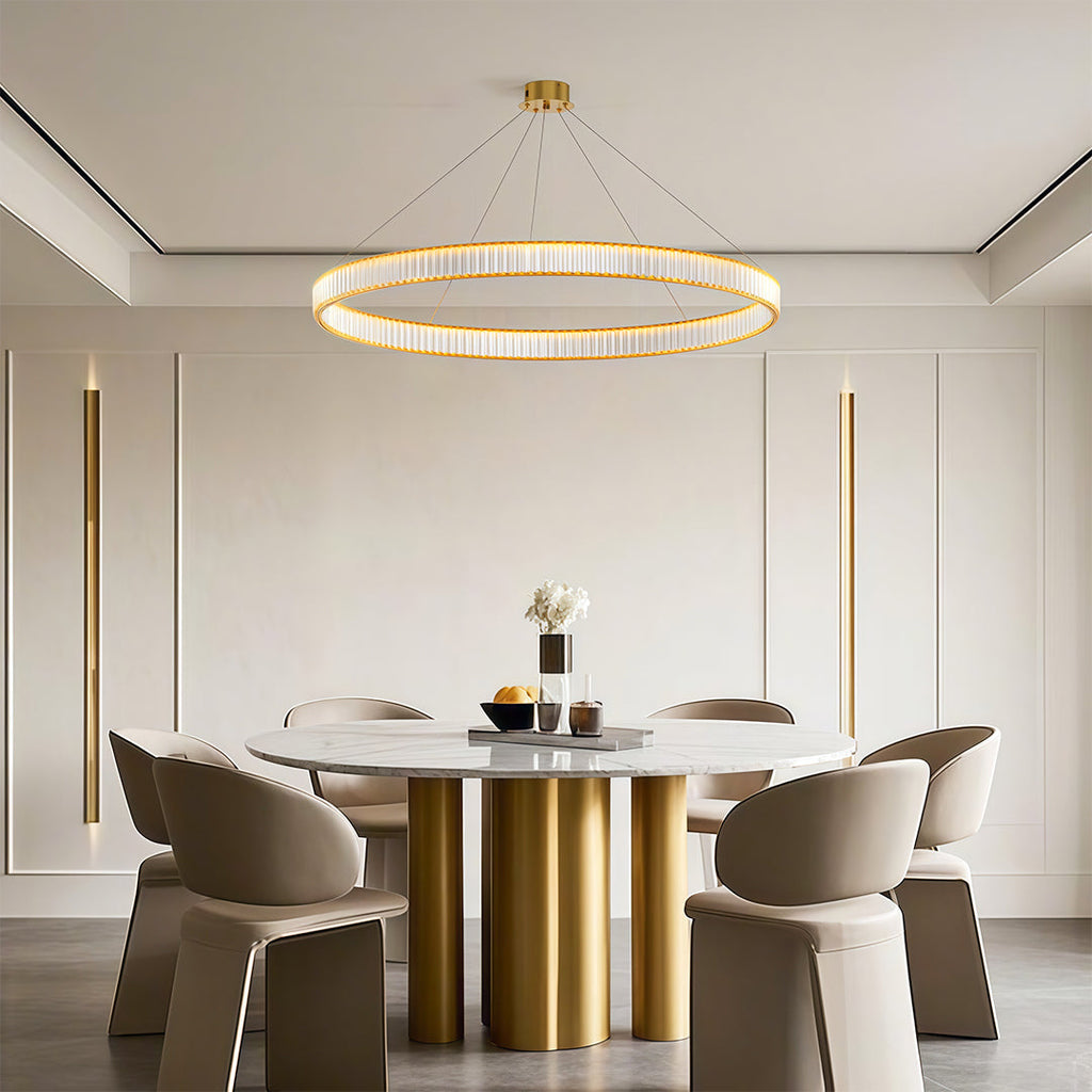 Premium Crystal Round Chandelier - Elegant Ceiling Light