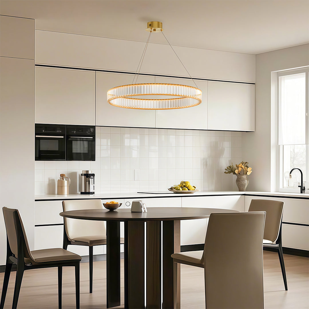 Premium Crystal Round Chandelier - Elegant Ceiling Light