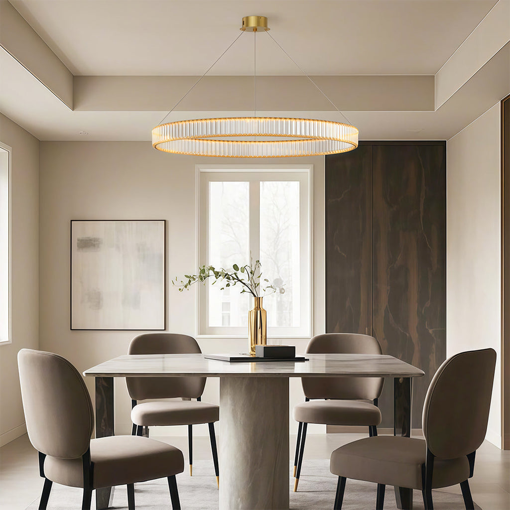 Premium Crystal Round Chandelier - Elegant Ceiling Light
