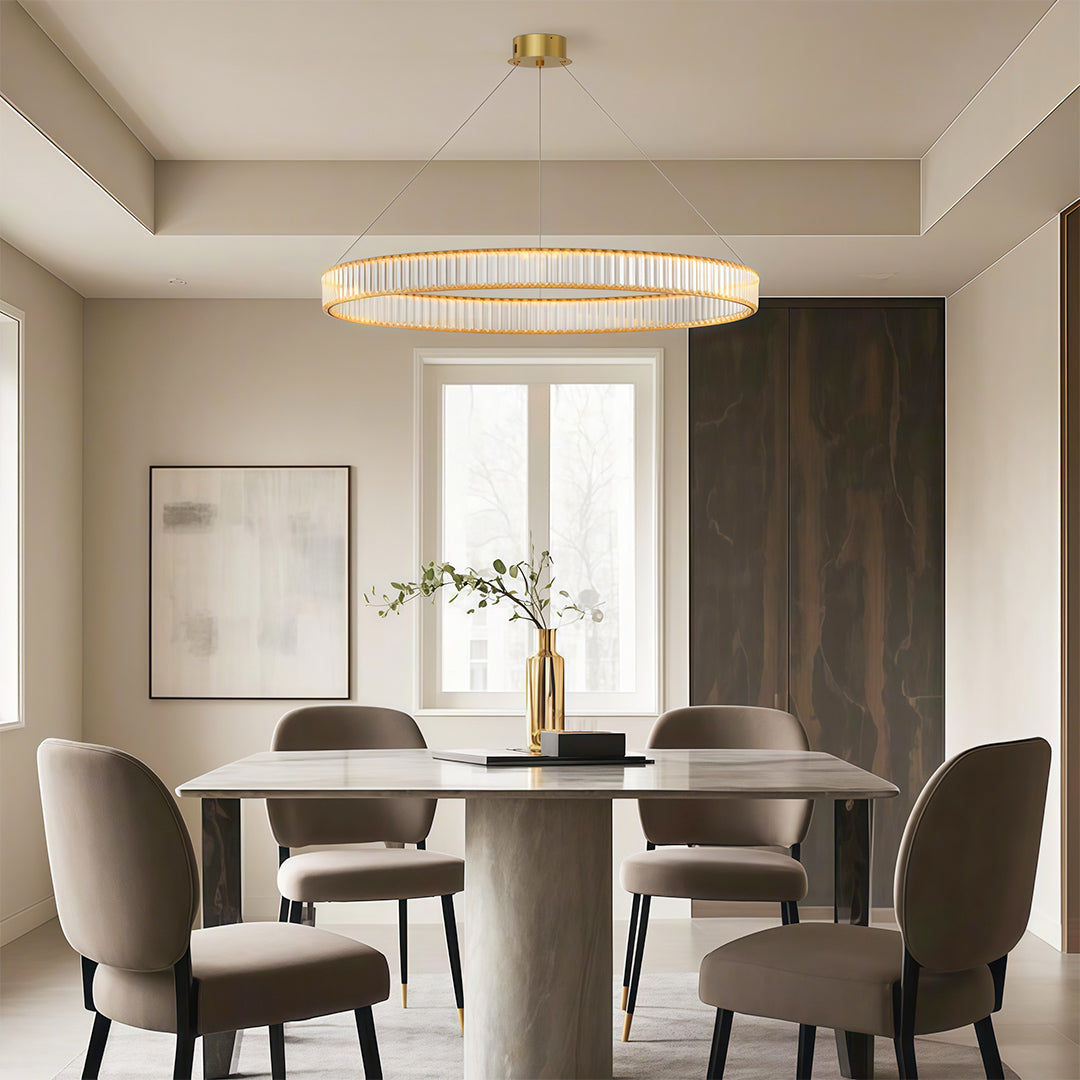 Premium Crystal Round Chandelier - Elegant Ceiling Light
