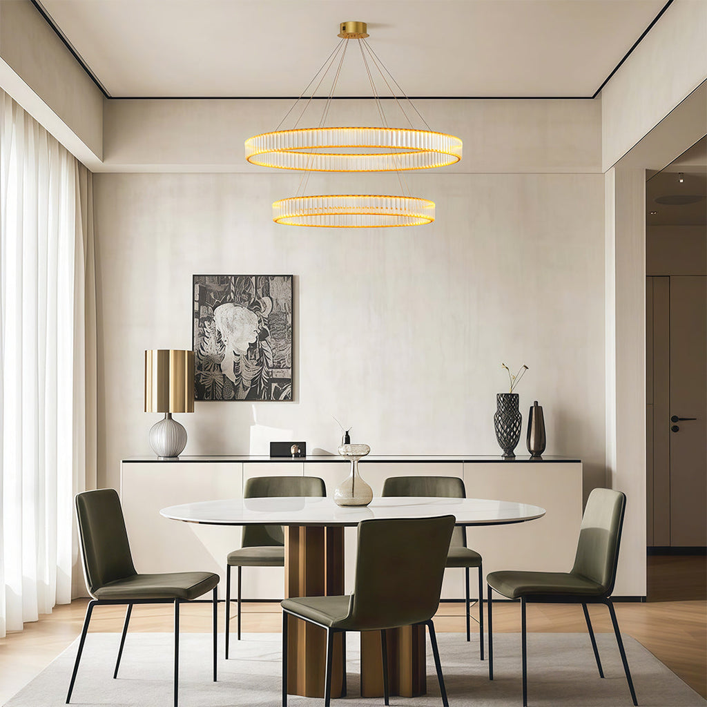 Premium Crystal Round Chandelier - Elegant Ceiling Light