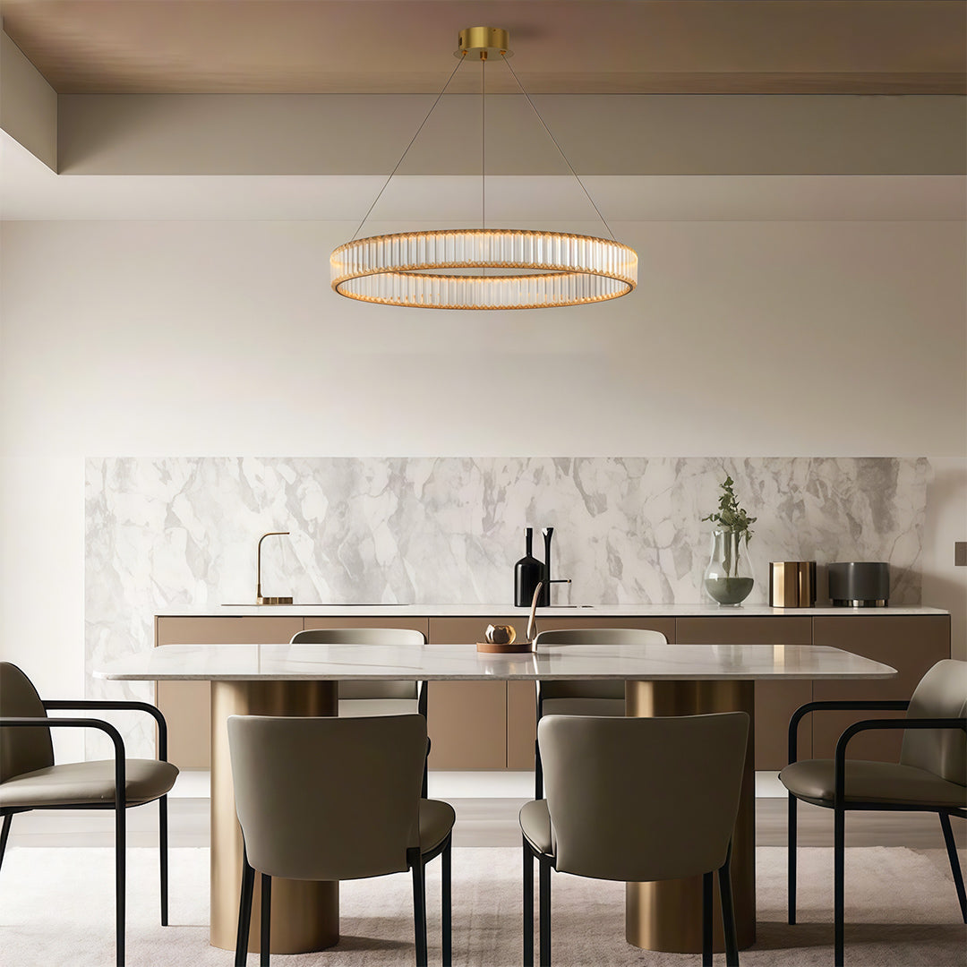Premium Crystal Round Chandelier - Elegant Ceiling Light
