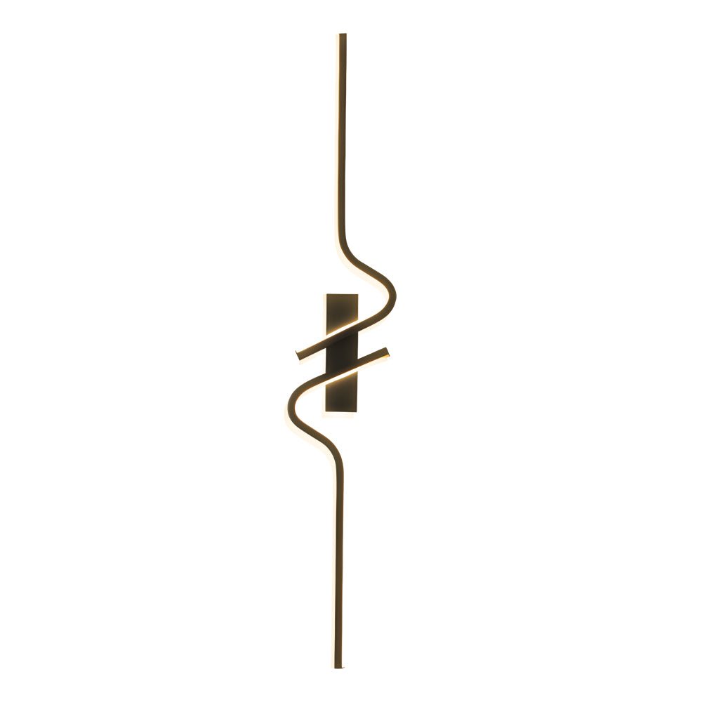 Minimalist Black Aluminum Curved Wall Sconce