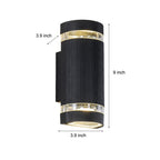 Black Waterproof Up and Down Outdoor Wall Sconce