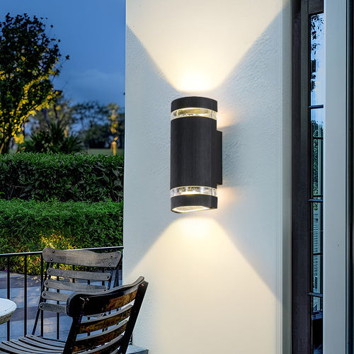 Black Waterproof Up and Down Outdoor Wall Sconce
