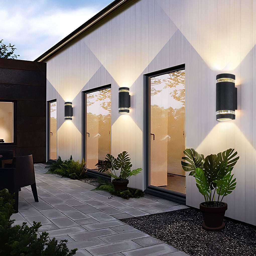 Black Waterproof Up and Down Outdoor Wall Sconce