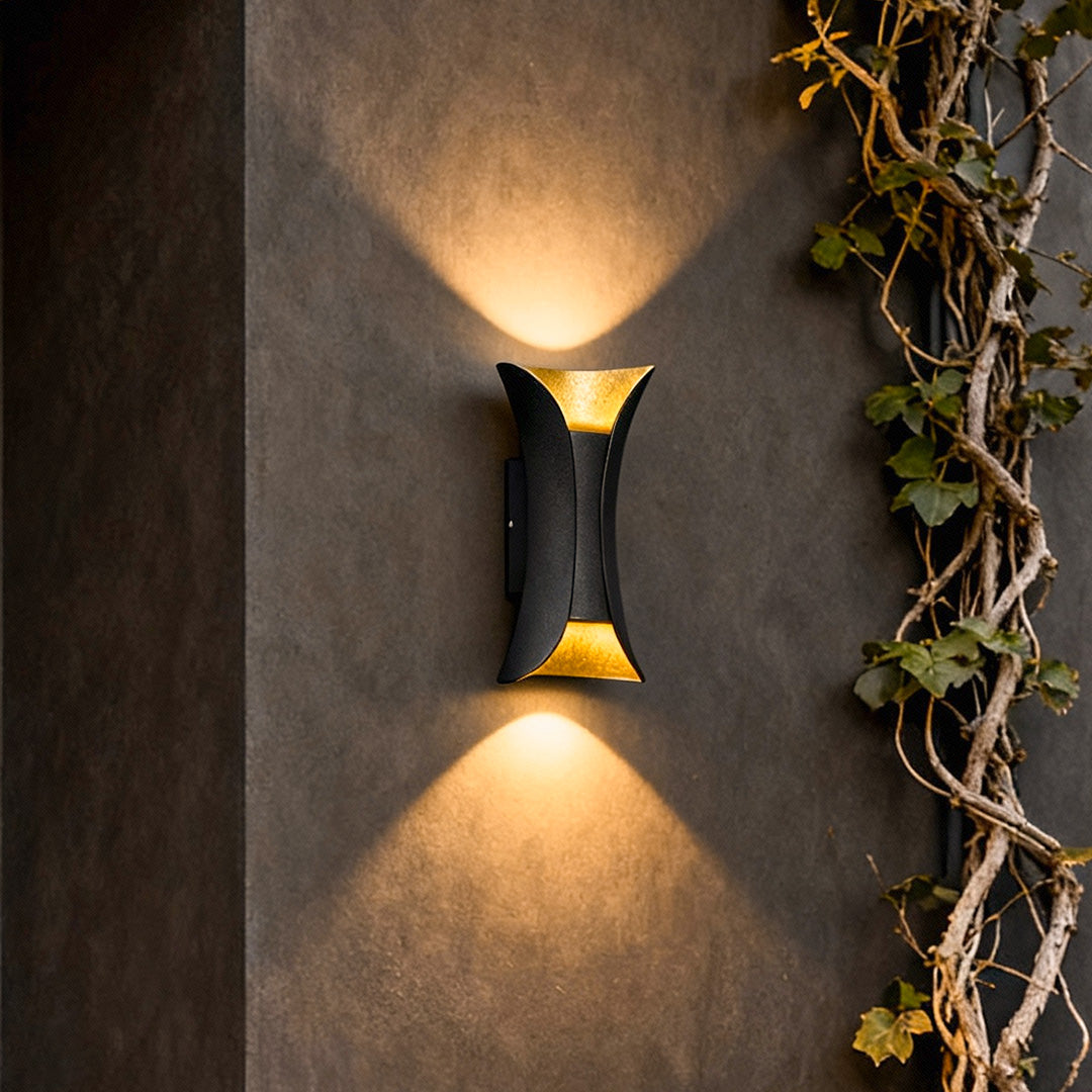 Modern Curved LED Waterproof Wall Lights - Up and Down Lighting