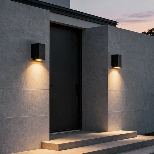 Adjustable Waterproof Black Outdoor Up-Down Sconce Lamp