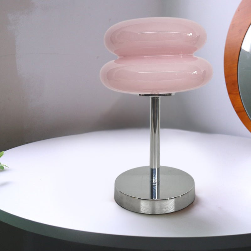 Modern USB Glass Burger Table Lamp with Warm Light