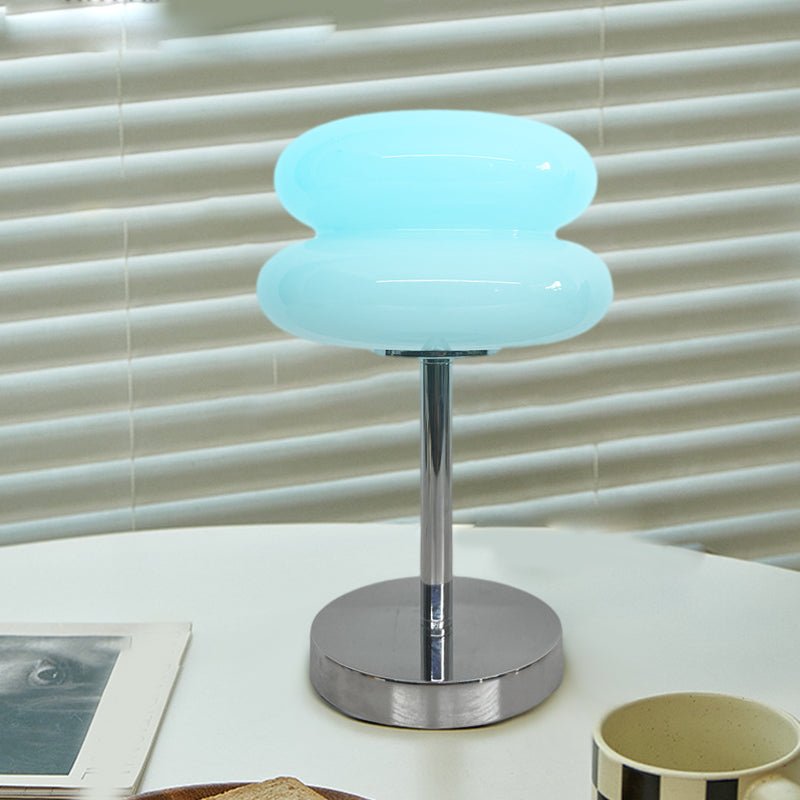 Modern USB Glass Burger Table Lamp with Warm Light