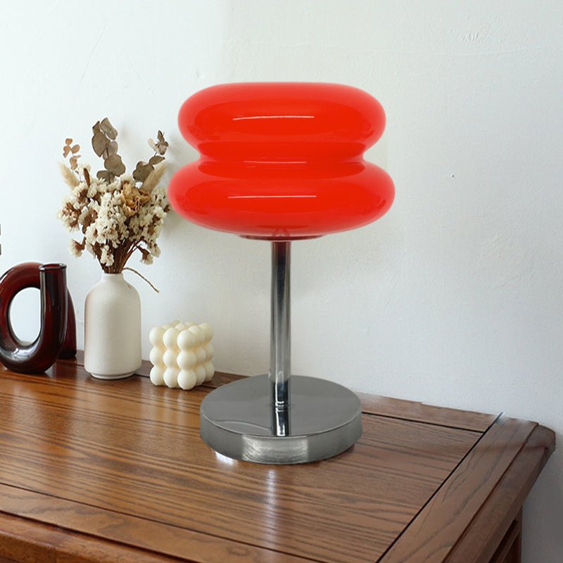 Modern USB Glass Burger Table Lamp with Warm Light