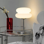 Modern USB Glass Burger Table Lamp with Warm Light