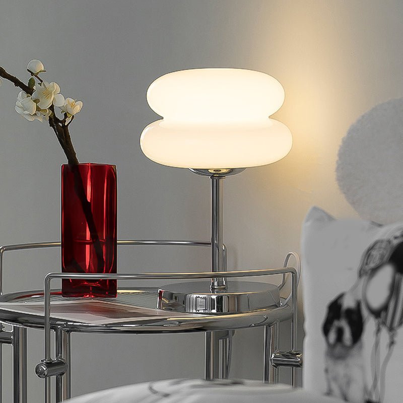 Modern USB Glass Burger Table Lamp with Warm Light