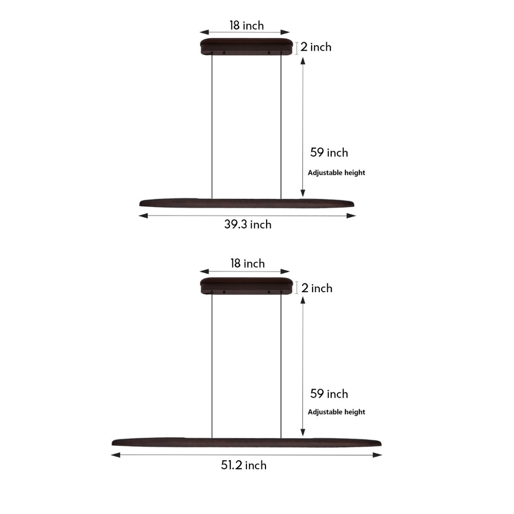 Minimalist Linear LED Pendant Light - Iron Ceiling Fixture