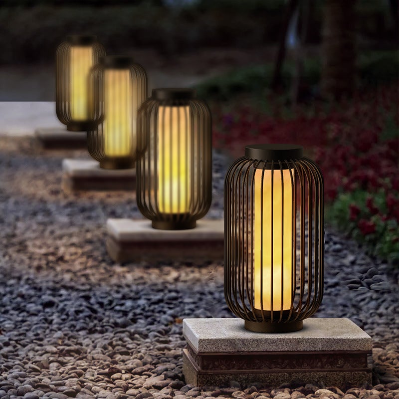 Modern Brown Waterproof Metal Outdoor Lantern