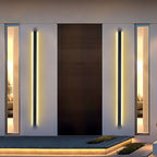 Modern LED Linear Wall Light - Long Black Outdoor Fixture