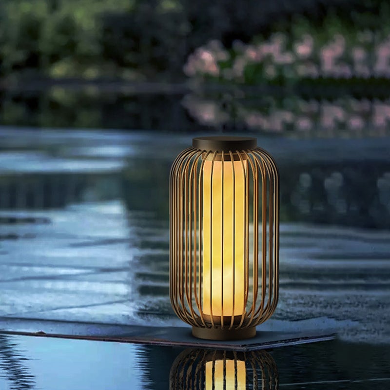 Modern Brown Waterproof Metal Outdoor Lantern