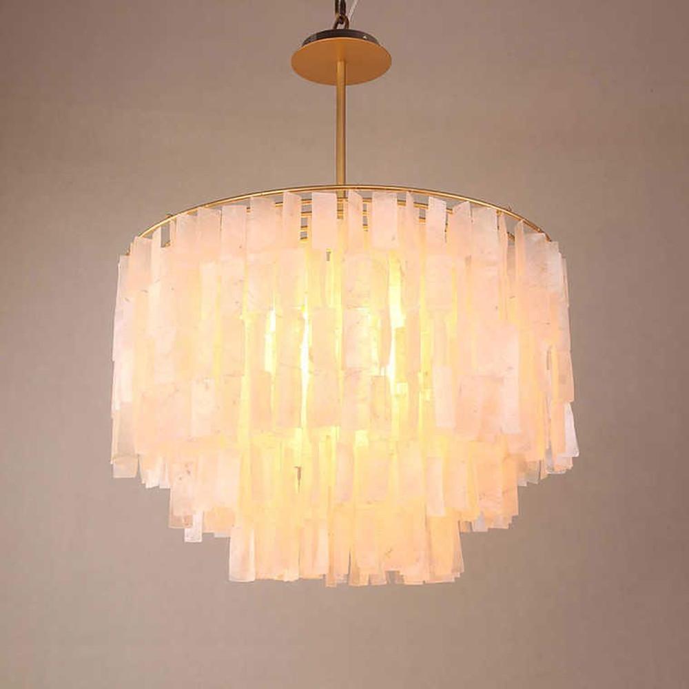 Contemporary Shell-Shaped Capiz Chandeliers - Modern Rustic Lighting